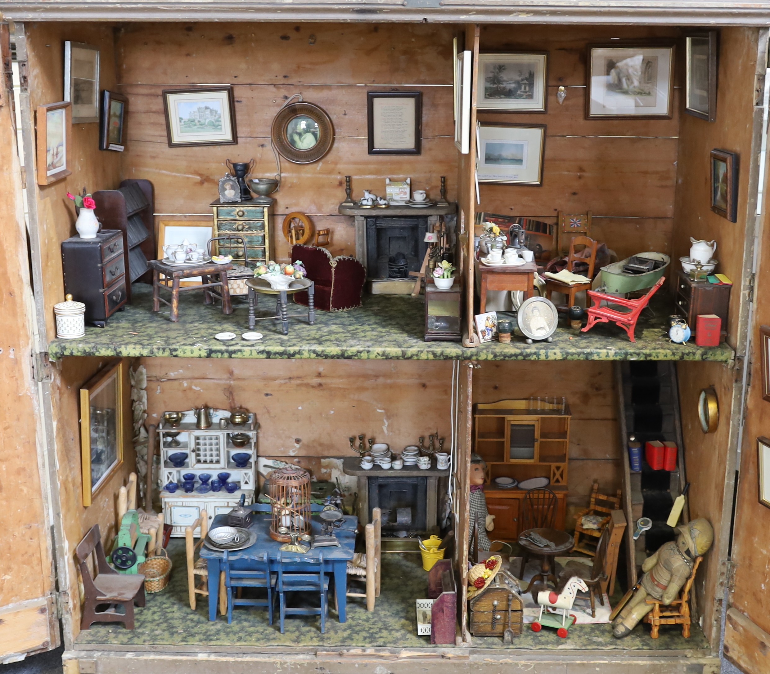 A very large English dolls’ house, circa 1840-1850, 150cm high